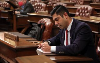 State Rep. Ranjeev Puri (D-Canton) on the House floor March 10, 2021.