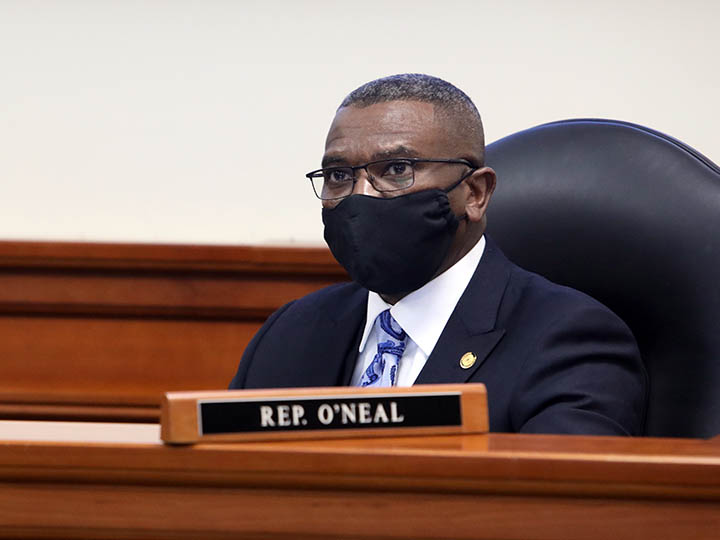 State Rep. Amos O’Neal (D-Saginaw) in committee on February 2, 2021.