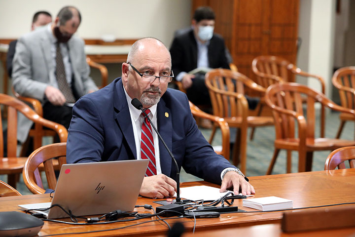 State Rep. Richard Steenland (D-Roseville) testified on House Bill 4380, which would provide for a veteran services support fund, in the House Committee on Military, Veterans and Homeland Security on Tuesday, May 4, 2021.