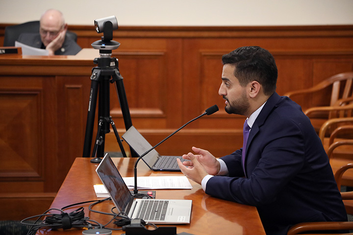 State Rep. Abraham Aiyash (D-Hamtramck) testified on HB 4767, a bill he sponsored dealing with asbestos cleanup, in the House Committee on Natural Resources and Outdoor Recreation on May 20, 2021.