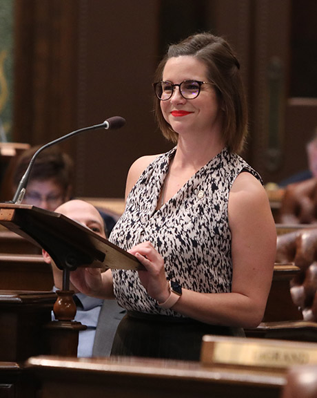 State Rep. Laurie Pohutsky (D-Livonia) on the House Floor June 9, 2021.