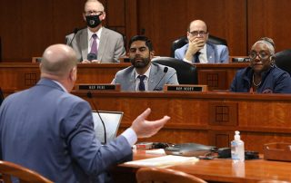 State Rep. John Cherry (D-Flint) listened to testimony about recent power outages during an oversight hearing in the House Energy Committee on Wednesday, October 20, 2021.