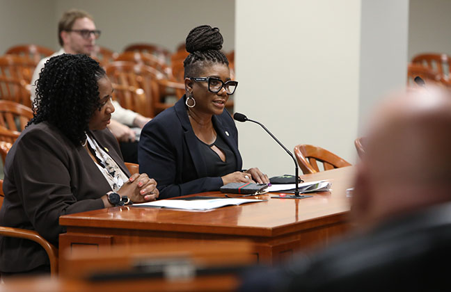 State Reps. Cynthia Neeley (D-Flint) and Stephanie Young (D-Detroit) testified on bills that would increase penalties for drive-by shootings in the House Committee on the Judiciary on October 5, 2021.