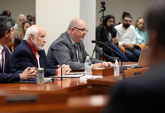 State Rep. Richard Steenland (D-Roseville) testified in support of bills that would make changes to government oversight of medical marijuana caregivers, in the House Committee on Regulatory Reform on October 5, 2021.