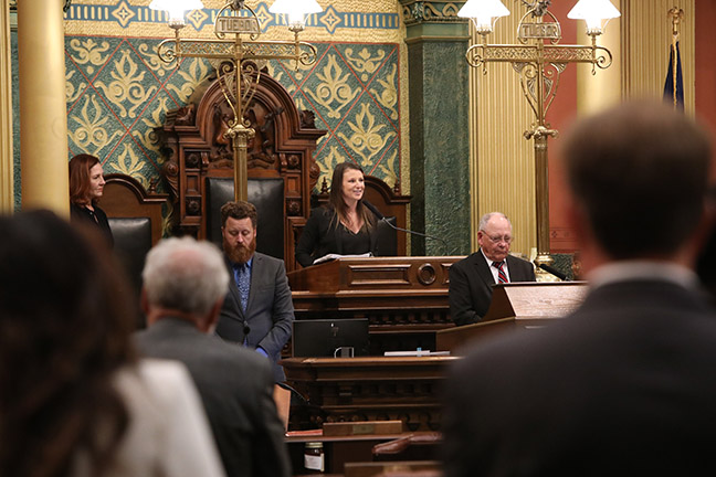 State Rep. Samantha Steckloff (D-Farmington Hills) gave the invocation to start House session on September 21, 2021.