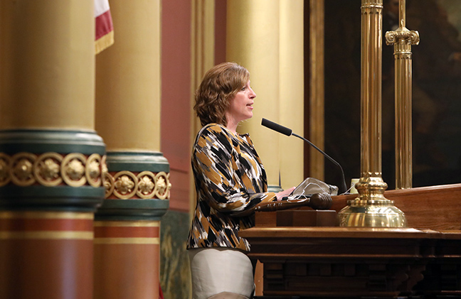 State Rep. Julie Rogers (D-Kalamazoo) gave the invocation to start session on September 14, 2021.