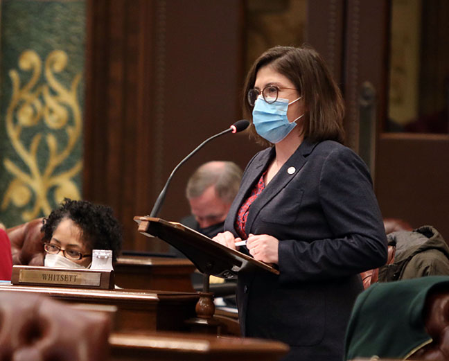 State Rep. Kara Hope (D-Holt) spoke in opposition to House Bill 4127 on the floor of the Michigan House of Representatives on March 11, 2021.