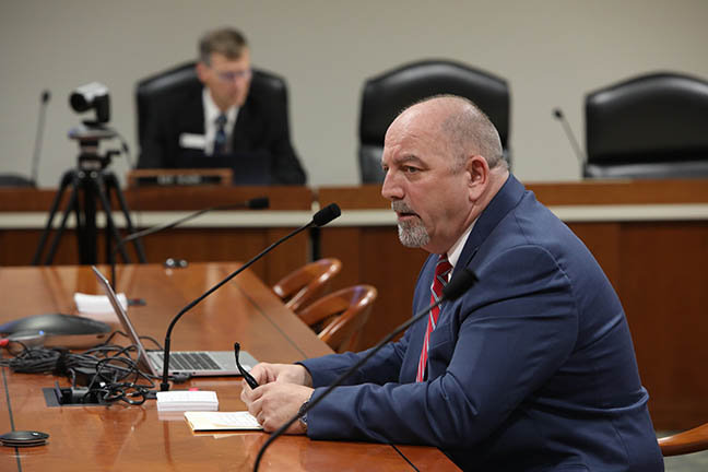 State Rep. Richard Steenland (D-Roseville) testified on House Bill 5248, which would reform the police and fire protection act, in the House Committee on Local Government and Municipal Finance on February 16, 2022.