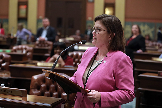 State Rep. Hope (D-Holt) spoke on the floor of the Michigan House of Representatives. June 23, 2021.
