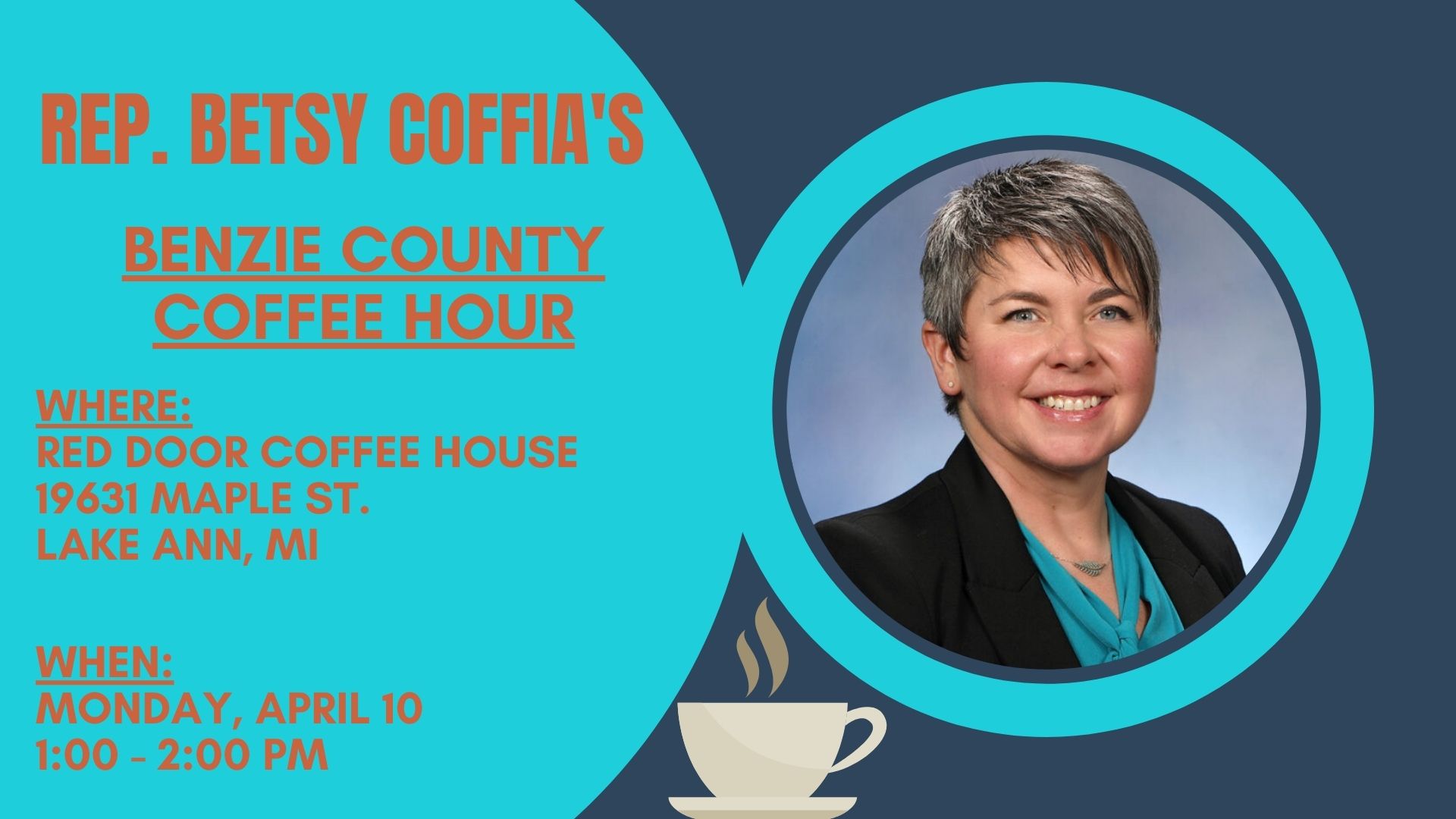 April Benzie County Coffee Hour Graphic