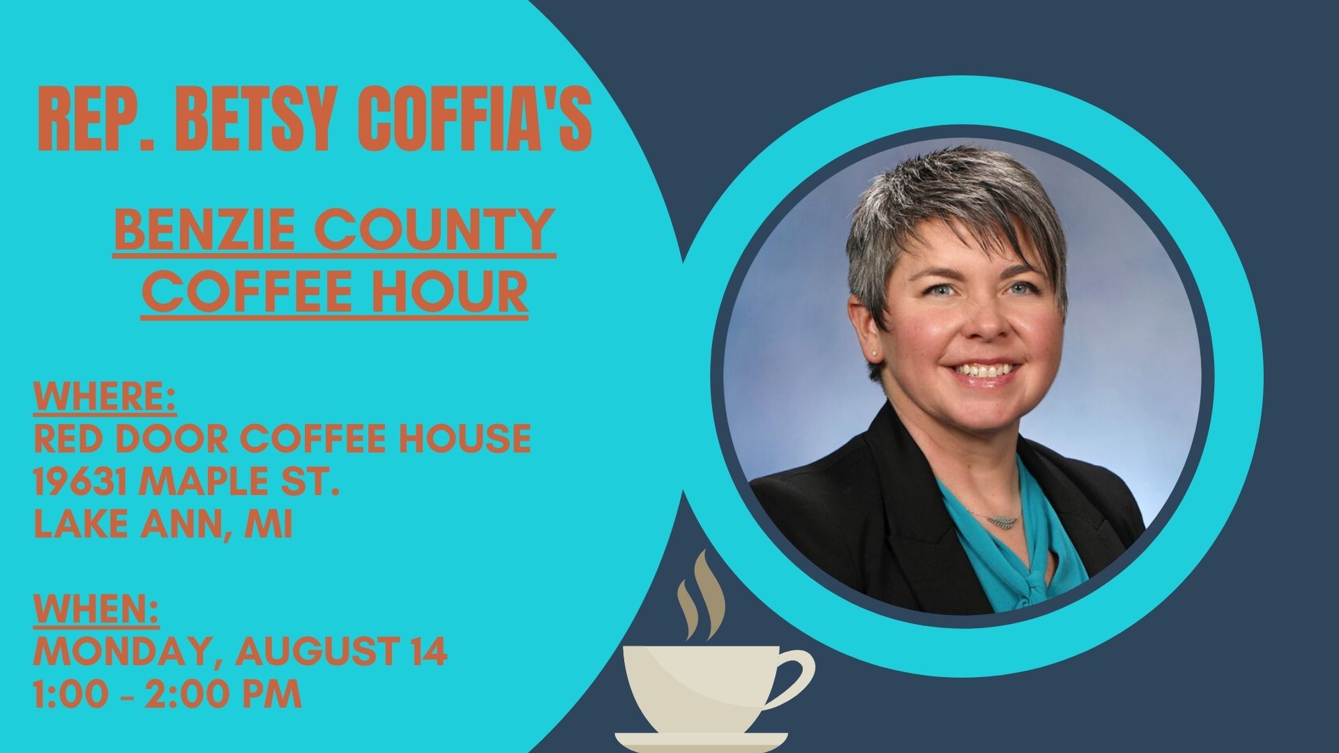 Rep. Coffia's Benzie Coffee Hour August 14