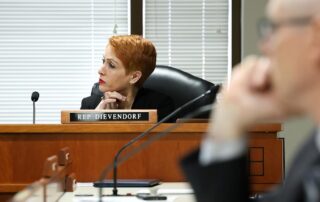 State Rep. Emily Dievendorf (D-Lansing) listens to testimony on legislation to add sexual orientation, gender identity and gender expression to the Elliott-Larsen Civil Rights Act.