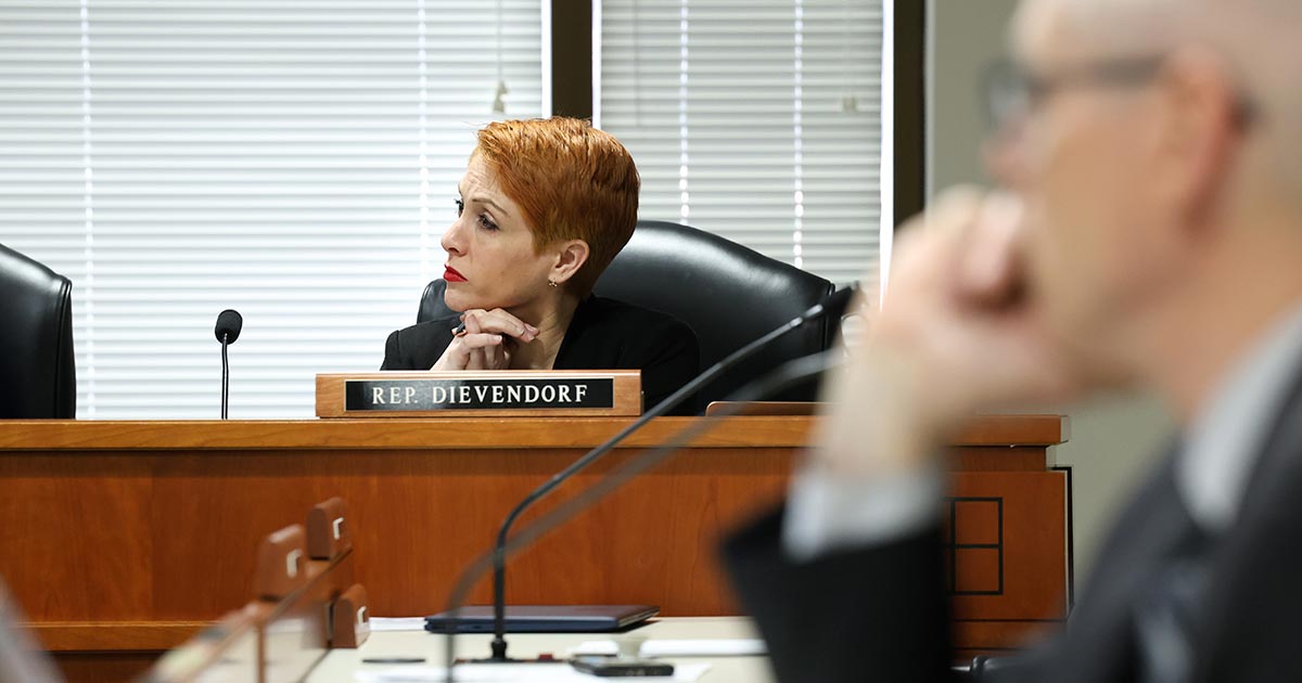 State Rep. Emily Dievendorf (D-Lansing) listens to testimony on legislation to add sexual orientation, gender identity and gender expression to the Elliott-Larsen Civil Rights Act.