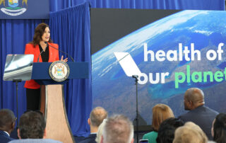 Gov. Gretchen Whitmer details her environmental priorities during the "What's Next Address" on Wednesday, Aug. 30, 2023 in Lansing.