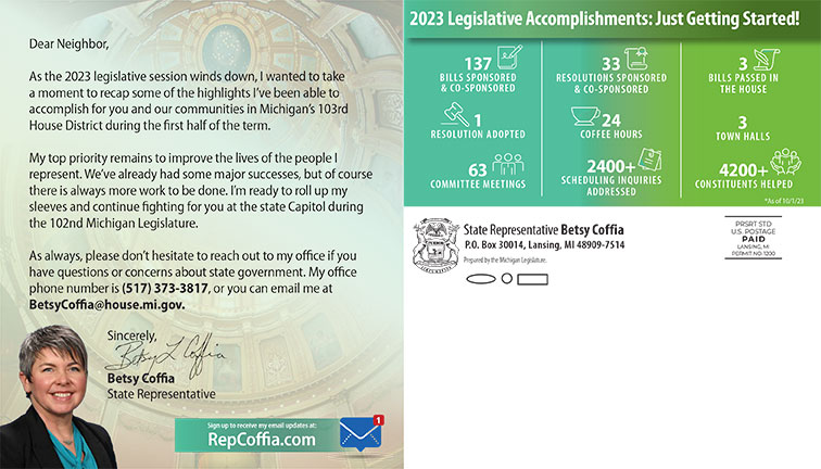 Rep. Coffia end of year newsletter link