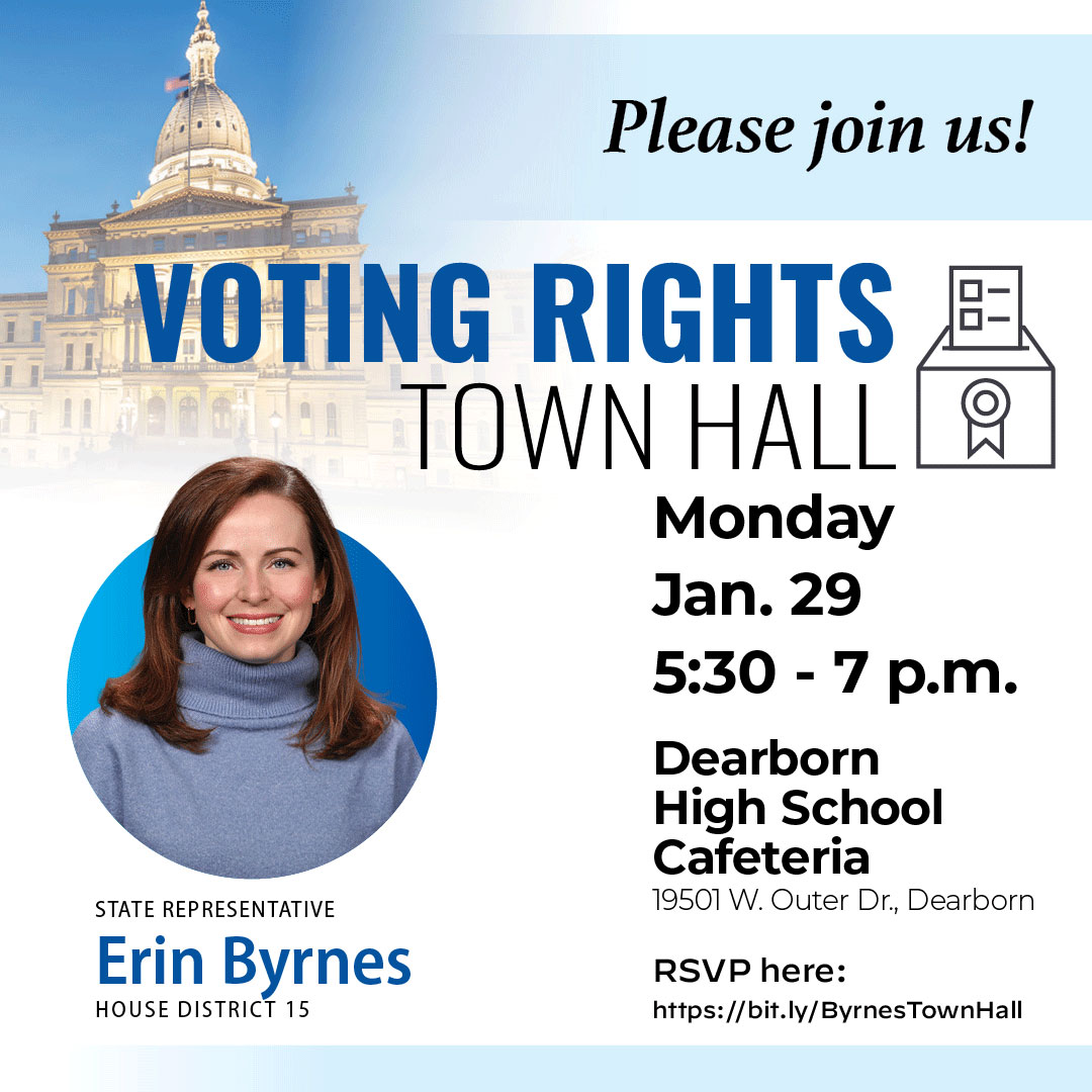 Rep. Byrnes' Voting Rights Town Hall Image with text description
