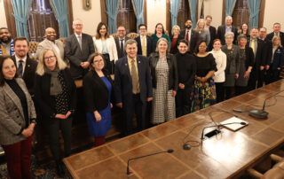 Members of the Public Transit Caucus meet for the first time on Feb. 28, 2024, at the Michigan State Capitol.