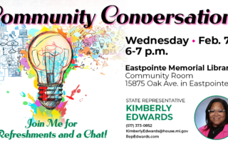 Community Conversation graphic for Rep. Kimberly Edwards.