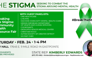 Infographic about Rep. Edwards' Stigma Resource Fair.