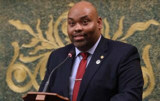 State Rep. Jason Hoskins speaking on the House Floor, Feb. 14. 2024.