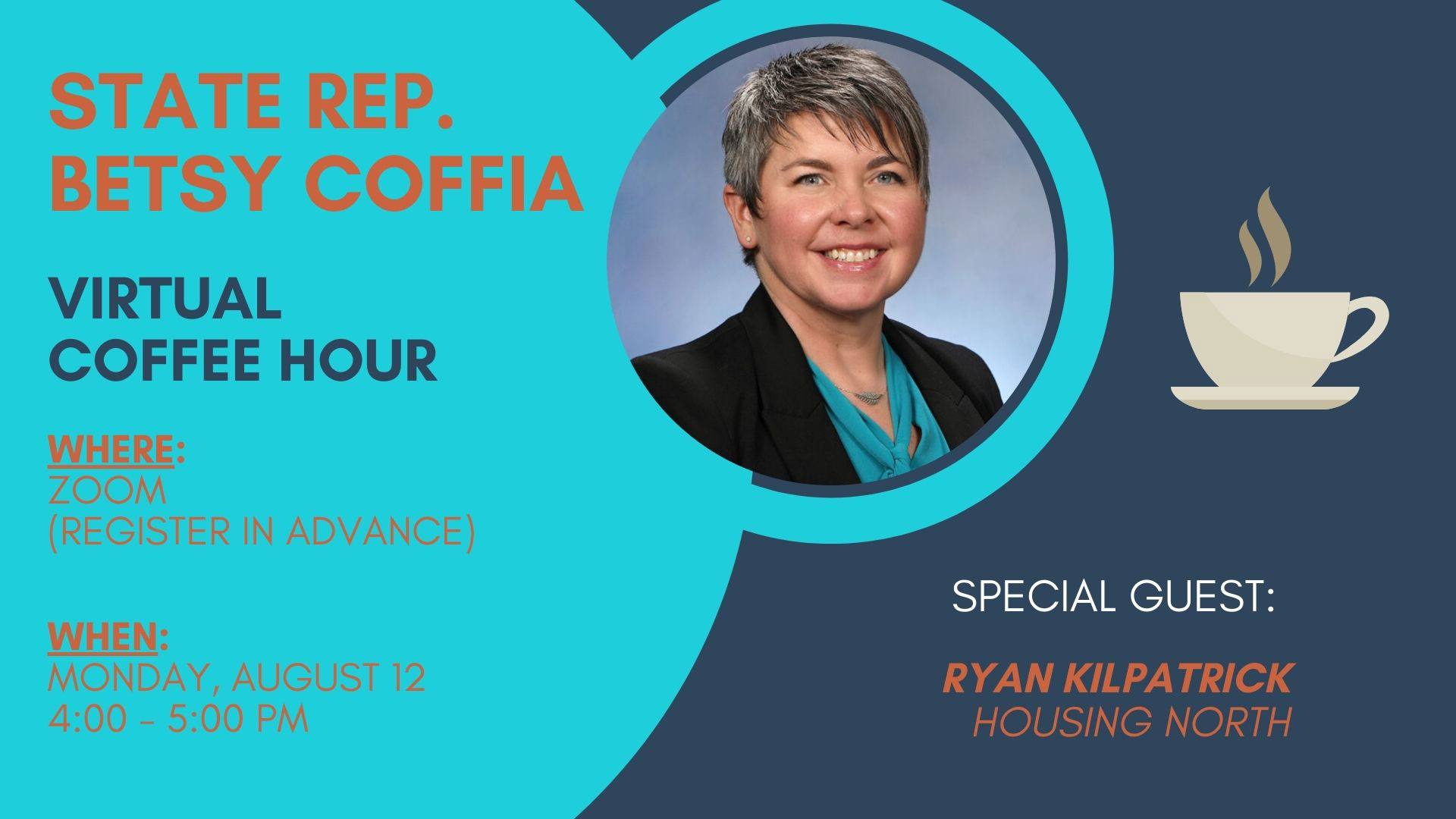 Rep. Coffia's Second Monday of the Month Virtual Coffee Hour