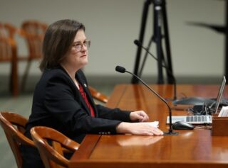 Michigan State Representative Kara Hope testifies in a House committee.