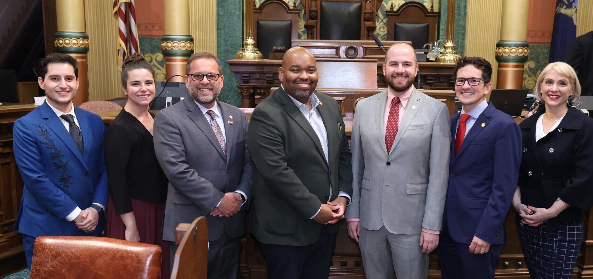 Michigan LGBTQ+ Caucus at the Michigan Capitol Building in Lansing, June 12,2024