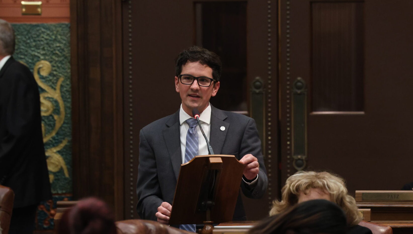 State Rep. Morgan (D - Ann Arbor) speaks on the House Floor on March 21, 2024, in the state Capitol in Lansing.