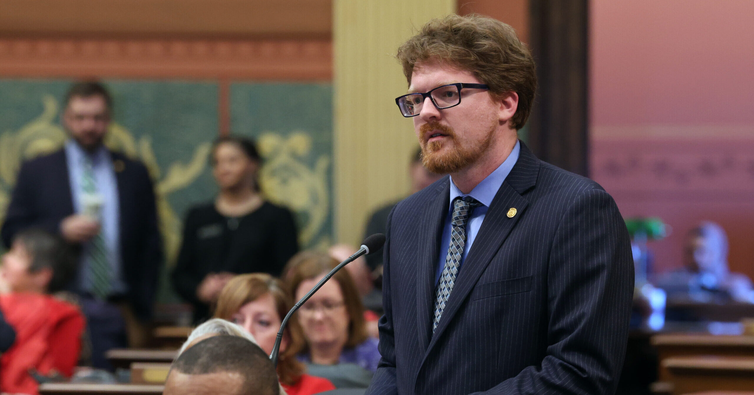 Michigan State Representative Joey Andrews speaks on the House floor.