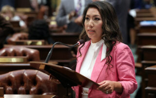 Michigan state Representative Mai Xiong speaks on the House Floor in the Michigan Capitol Building.