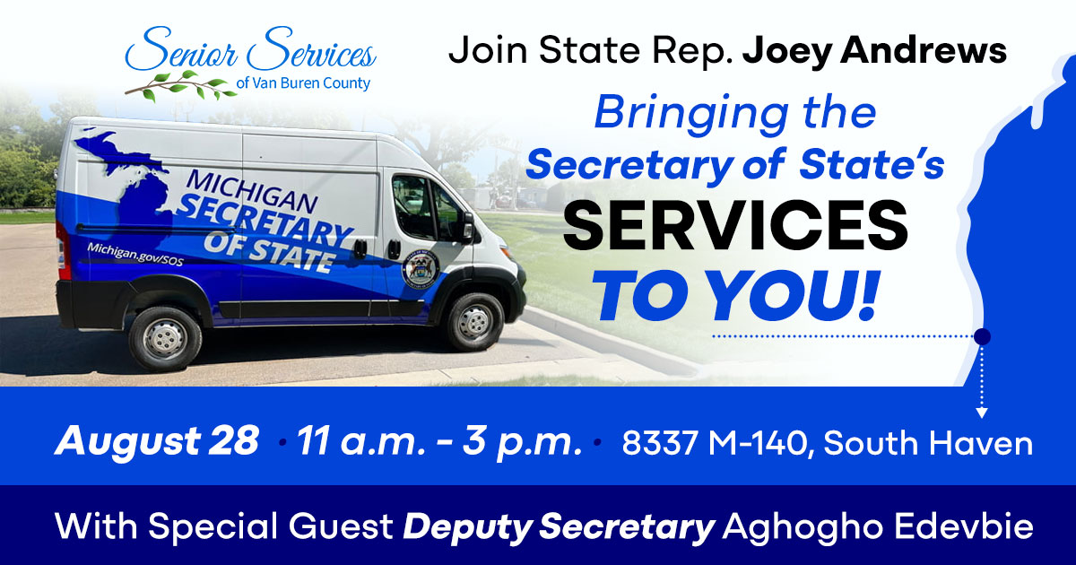 Rep. Andrews' Secretary of State's Mobile Office Visit at Senior Services of Van Buren County