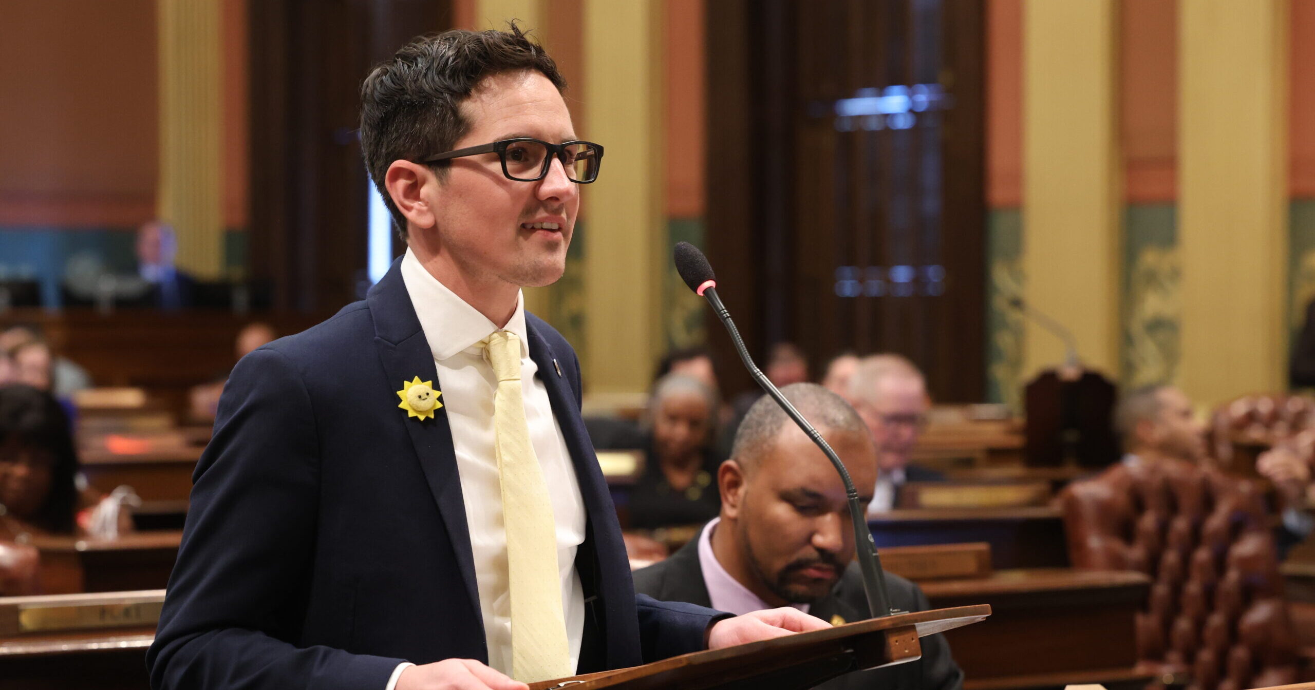 Michigan State Representative Jason Morgan speaking on House floor.