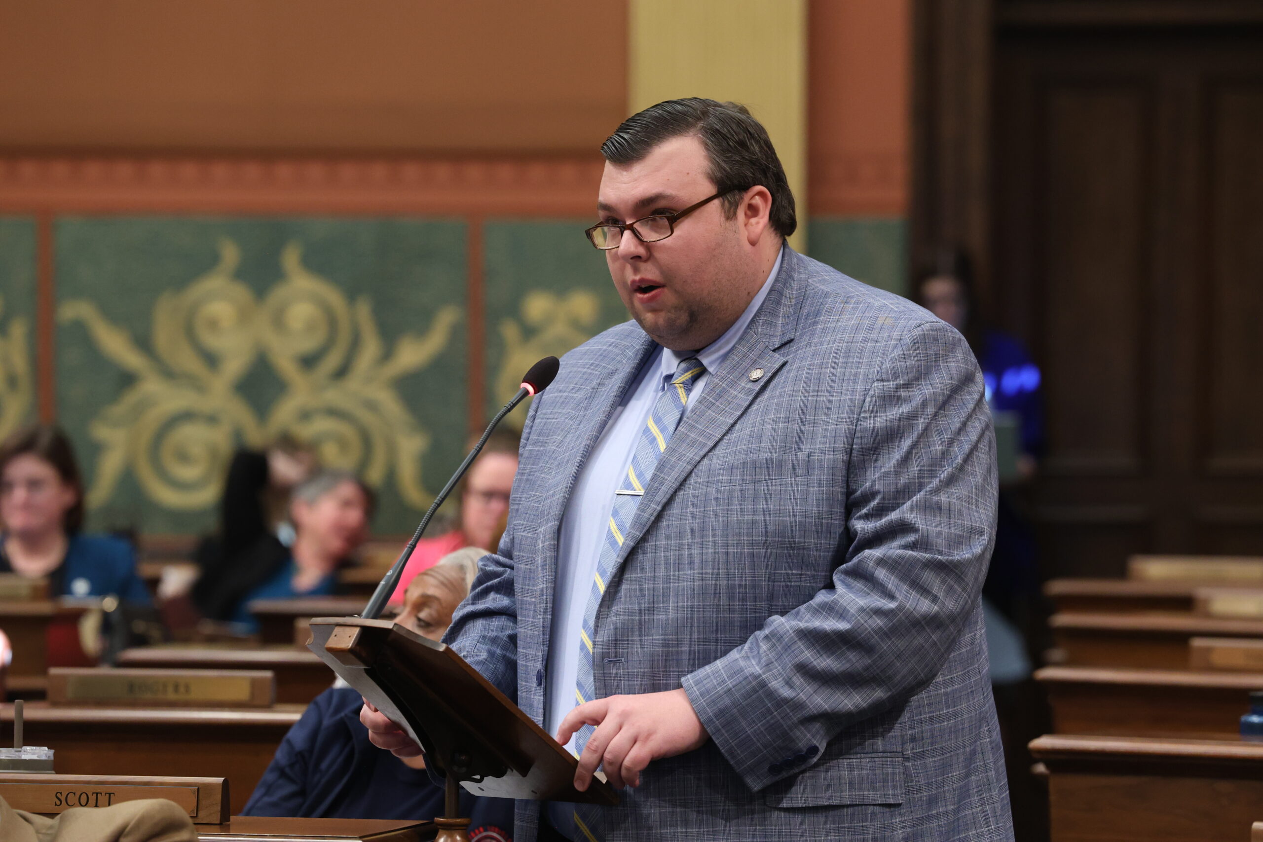 Michigan State Representative Will Snyder speaks on the House floor.