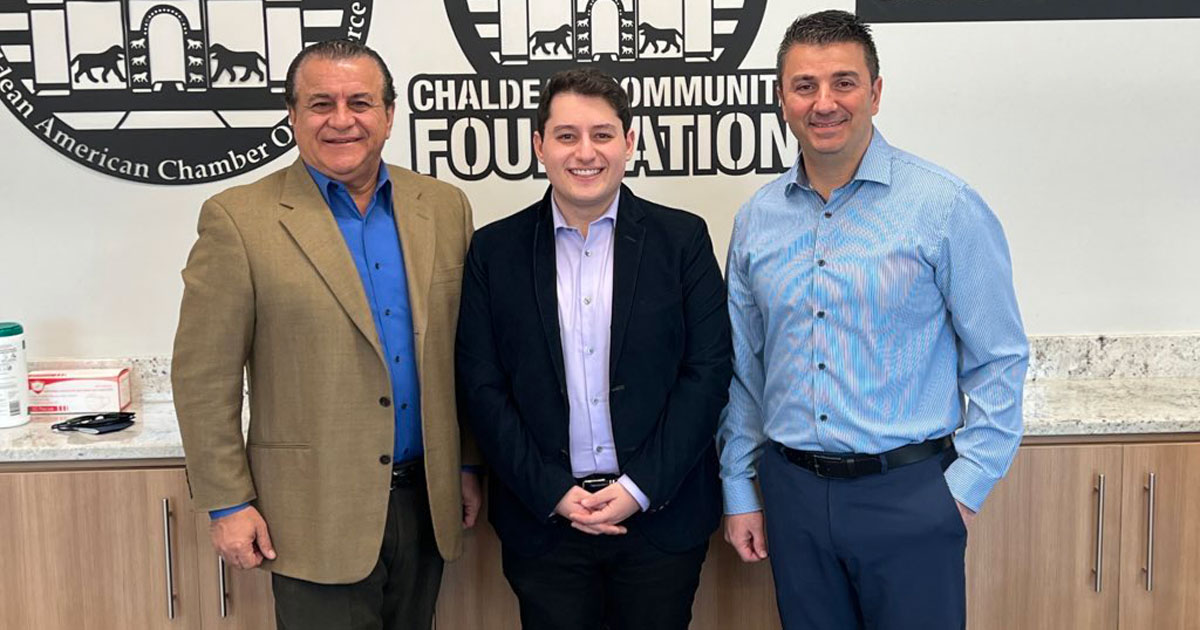 State Representative Noah Arbit with Sharkey Haddad and Martin Manna of the Chaldean Community Foundation