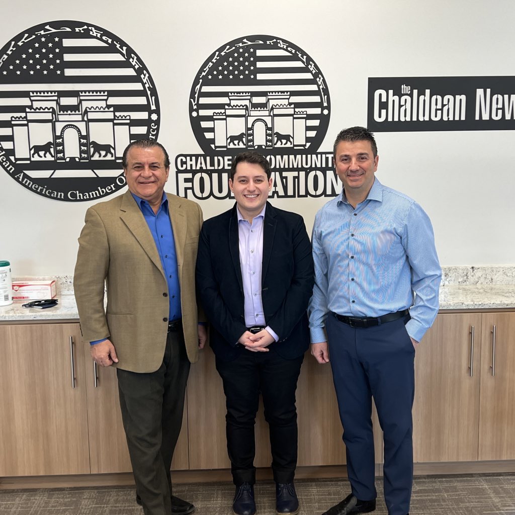 State Representative Noah Arbit with Sharkey Haddad and Martin Manna of the Chaldean Community Foundation