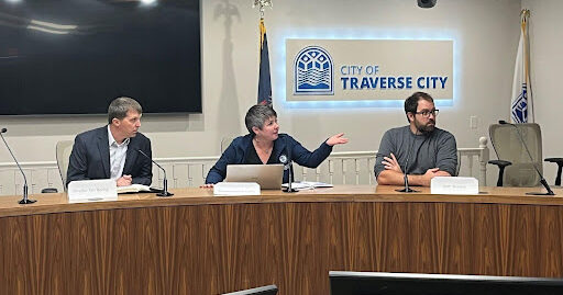 Michigan State Representative Betsy Coffia speaking at a roundtable with Michigan Department of Agriculture and Rural Development Director Tim Boring and Isaiah Wunsch.