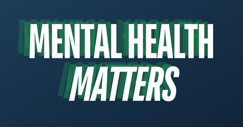 white text on a blue background that reads "Mental Health Matters"