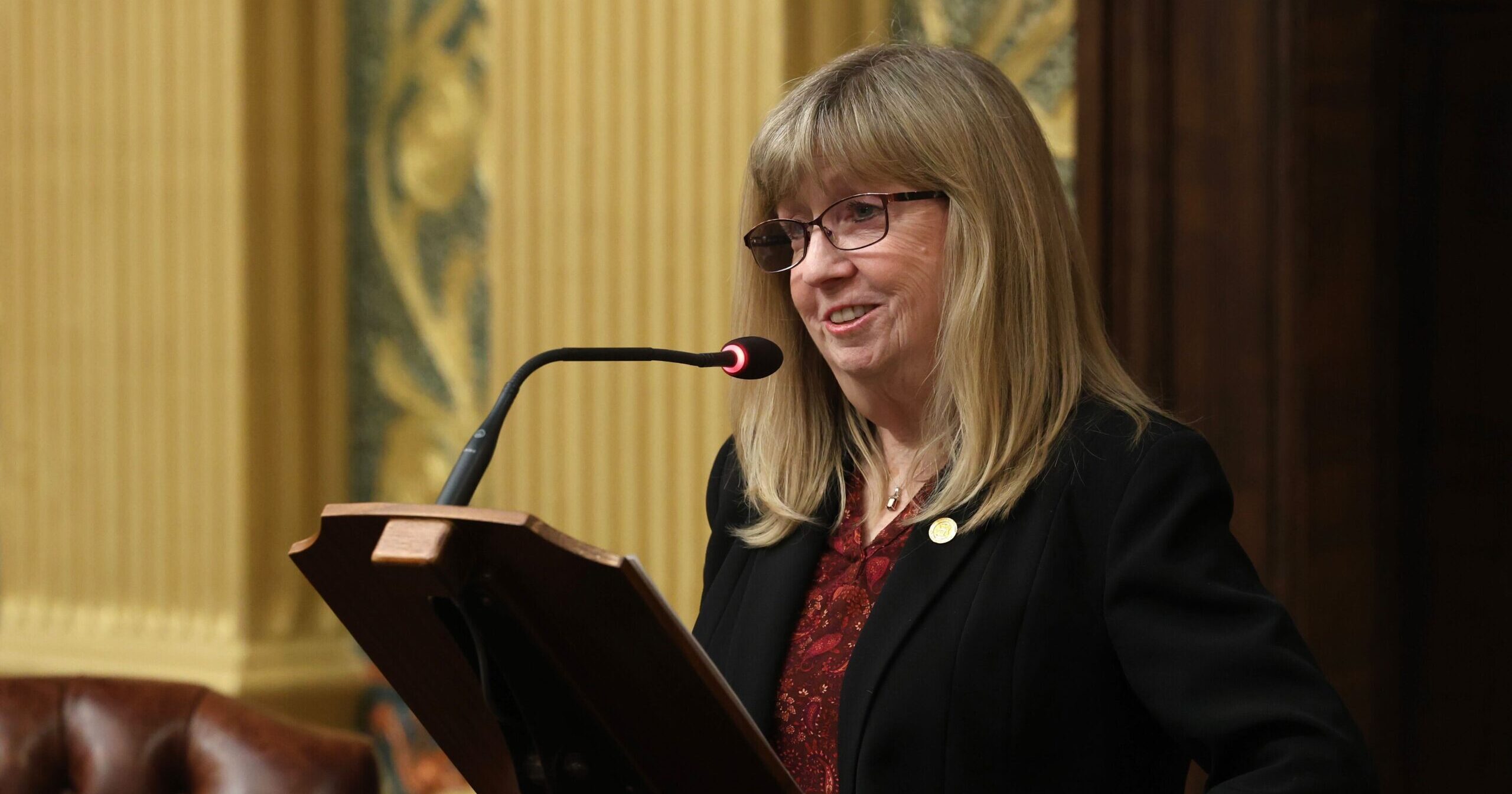 Michigan State Representative Sharon MacDonell speaking on the House Floor in support of House Bills 5450 and 5451.