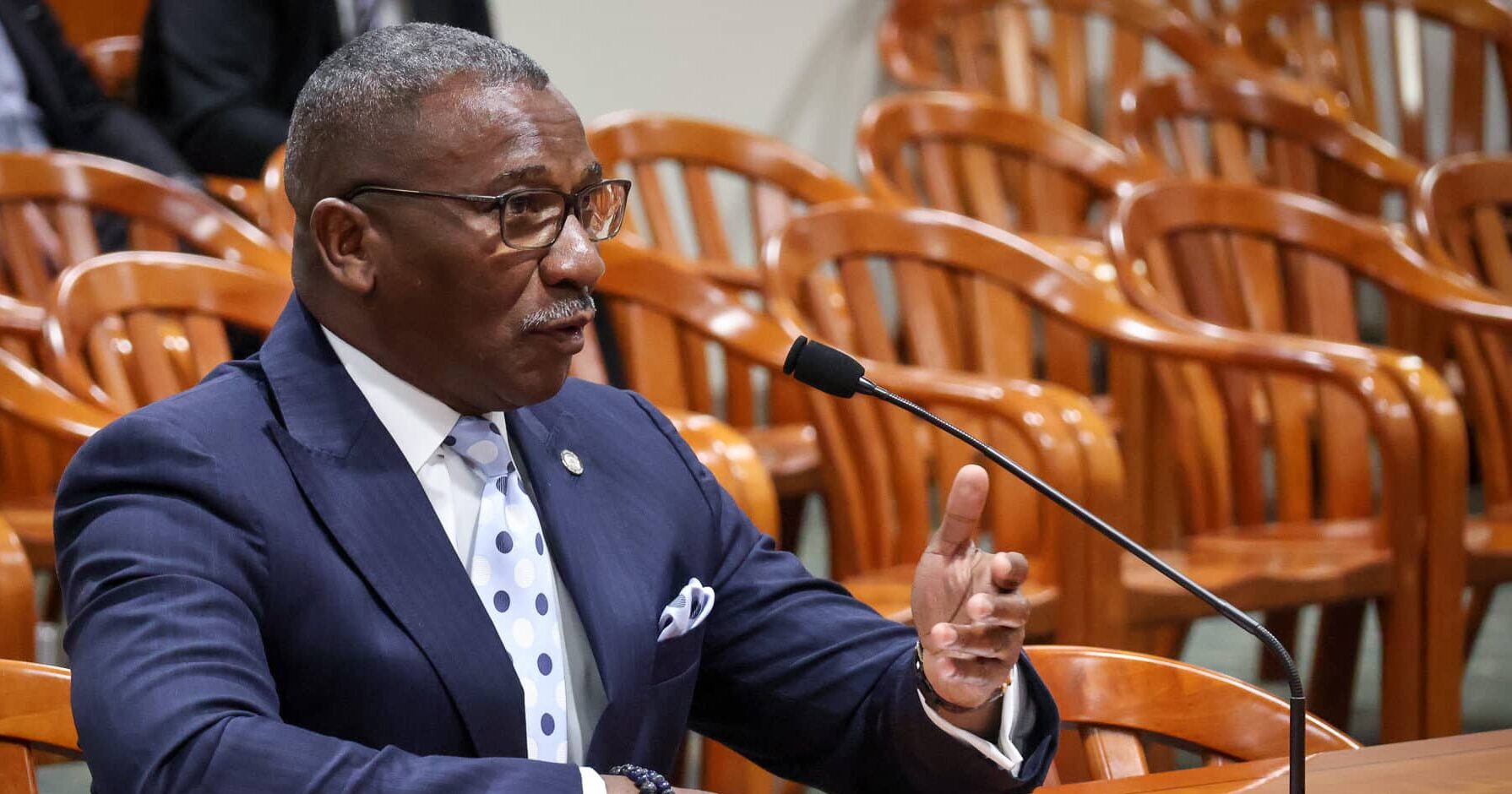 State Rep. Amos O'Neal speaks in committee.