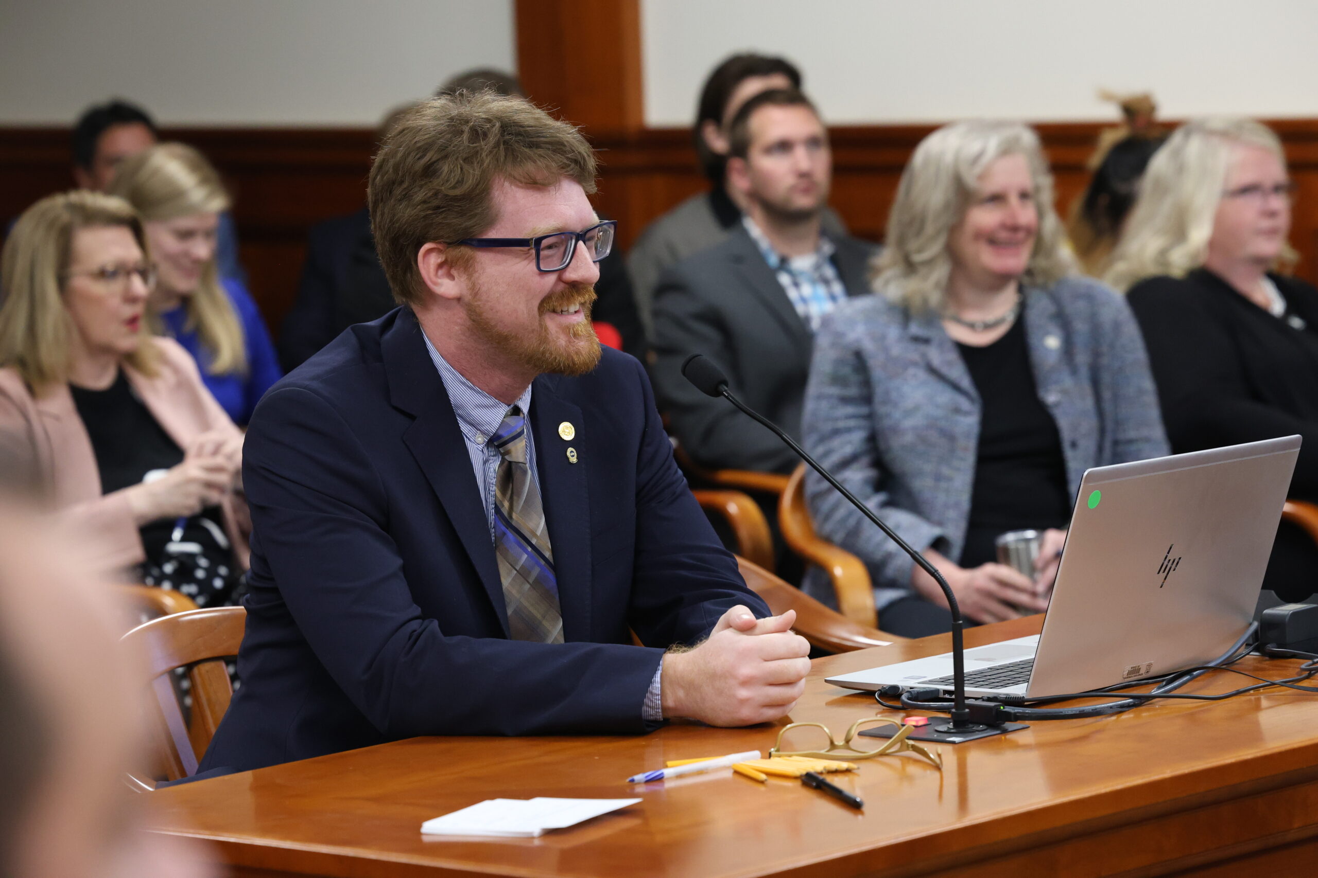 Michigan State Representative Joey Andrews testifies in a House committee.