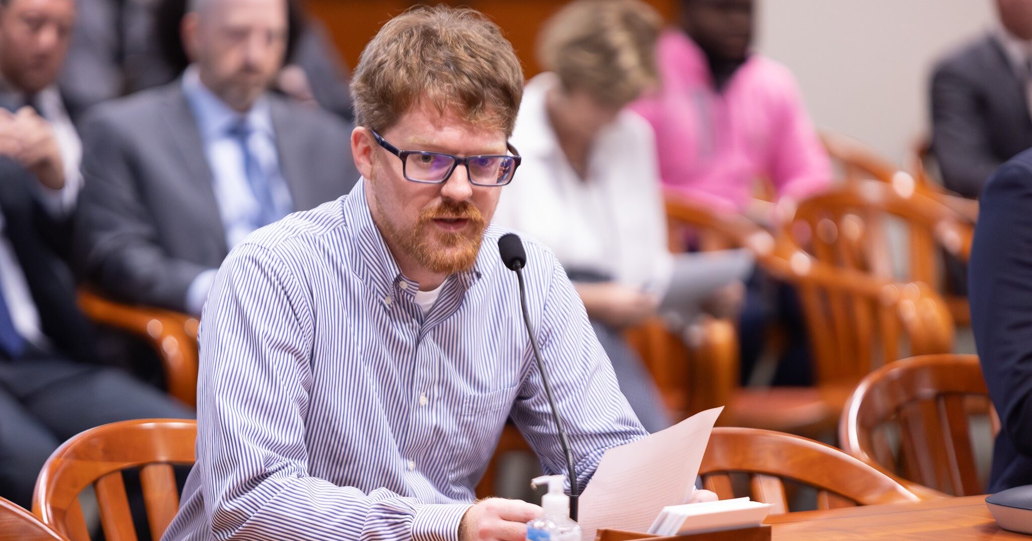 Michigan State Representative Joey Andrews testifies in House Committee.