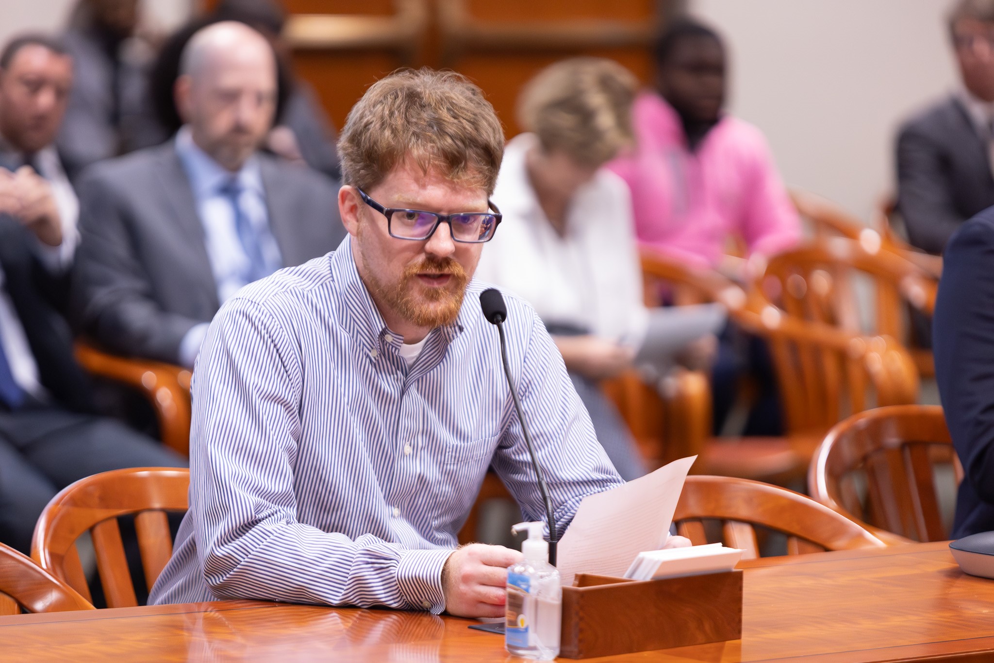 Michigan State Representative Joey Andrews testifies in House Committee.