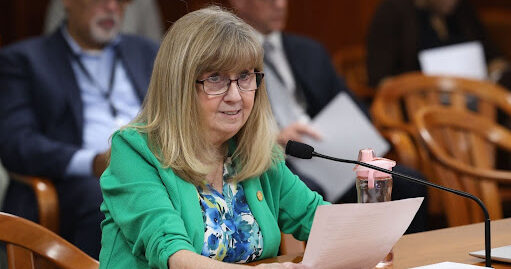 Michigan State Representative Sharon MacDonell speaking in support of House Bill 5781 in the Anderson House Office Building.