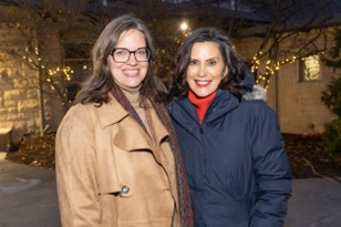 Michigan State Representative Carol Glanville with Michigan Governor Gretchen Whitmer.