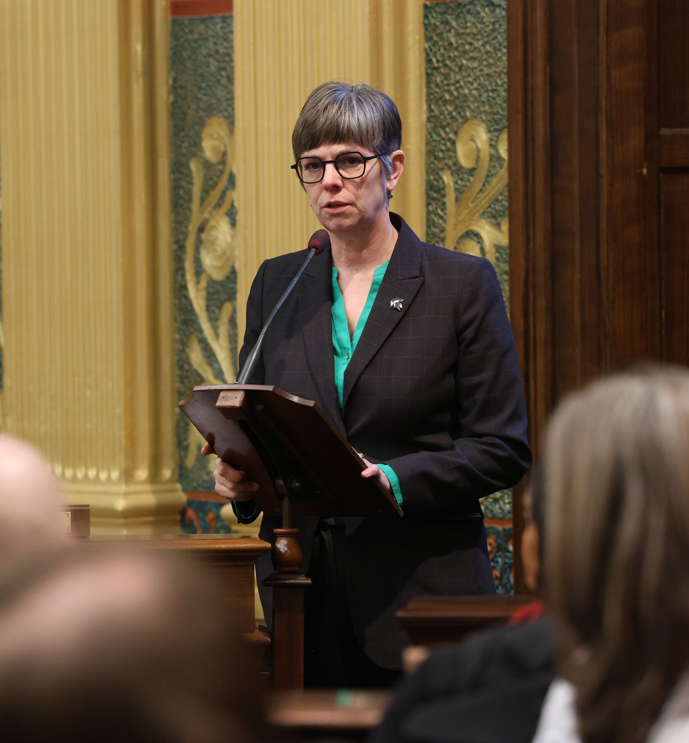 Michigan State Representative Julie Brixie speaks on the House floor.