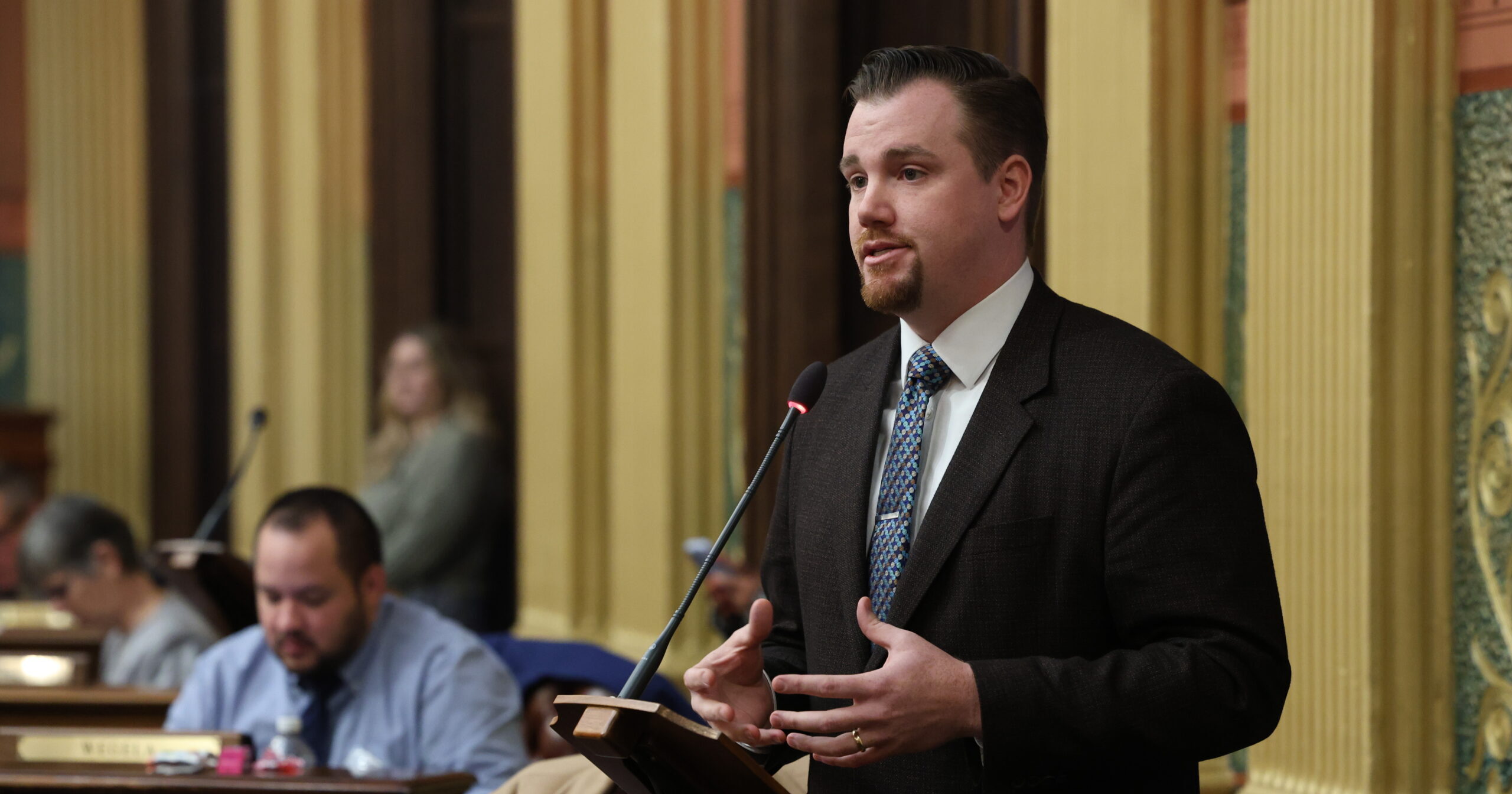 Michigan State Representative John Fitzgerald speaking on the House floor.