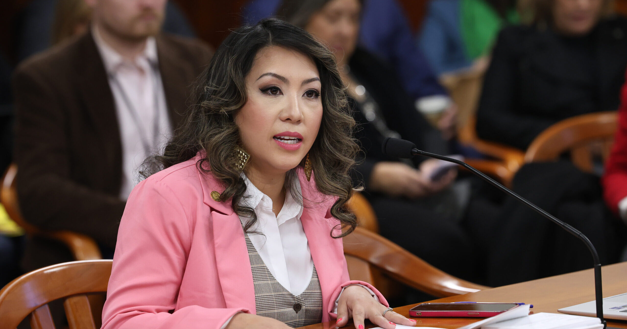 Michigan State Representative Mai Xiong speaking at a committee meeting.