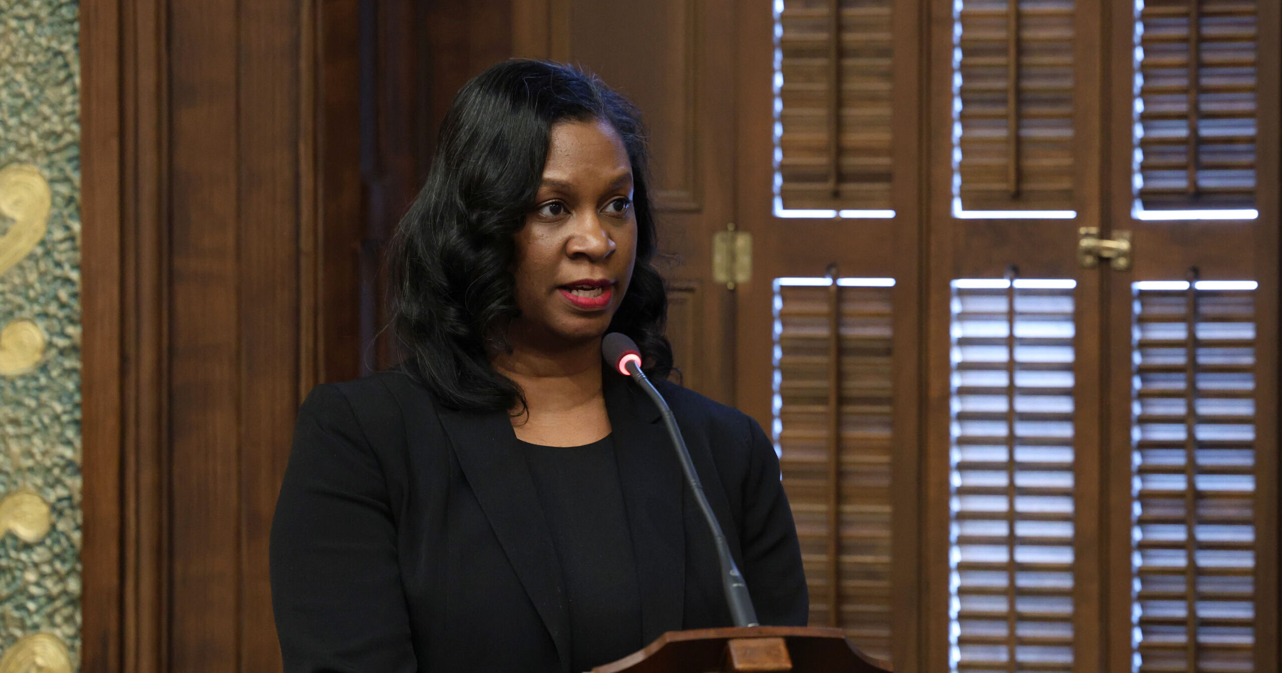 Michigan State Representative Tonya Myers Phillips speaking on the House Floor.