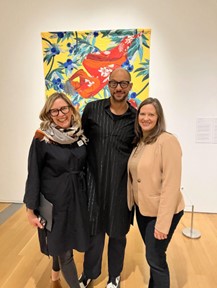 Michigan State Representative Carol Glanville with two others at the Grand Rapids Art Museum.