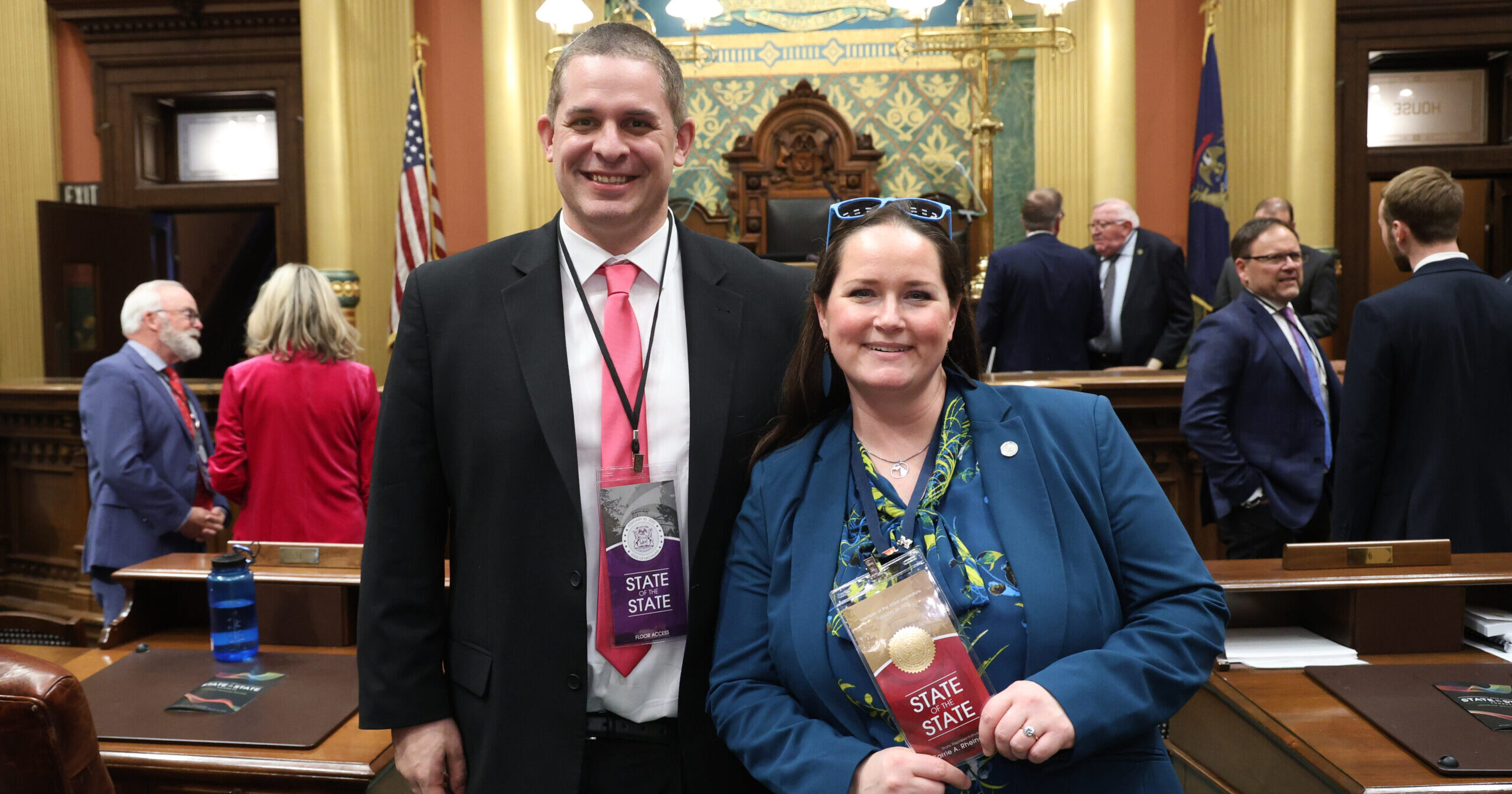 Michigan State Representative Carrie Rheingans and Eli Savit.